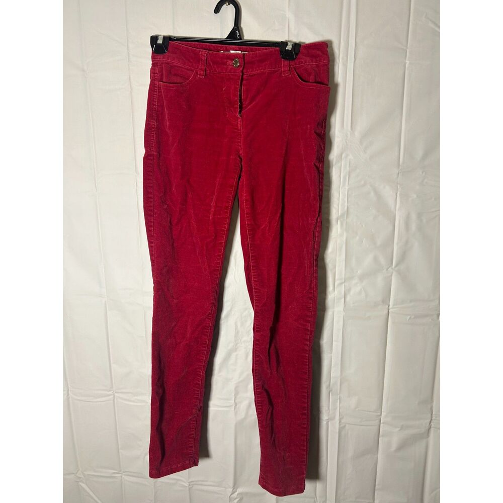 White House Black Market Red Corduroy Skinny Pants Womens Size 00 Burgundy